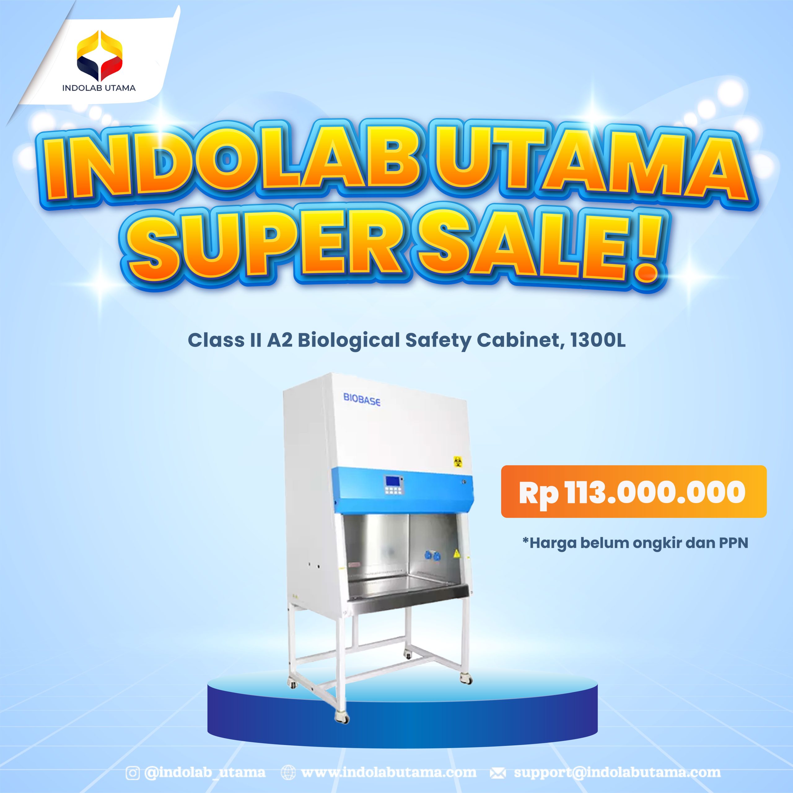 PROMO Class II A2 Biological Safety Cabinet, 1300L RP. Rp 113.000.000,-
